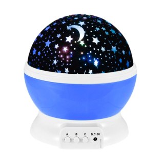 Projektor Gwiazd Obrotowy 360° LED Lampka Nocna Niebieski LEAN Toys