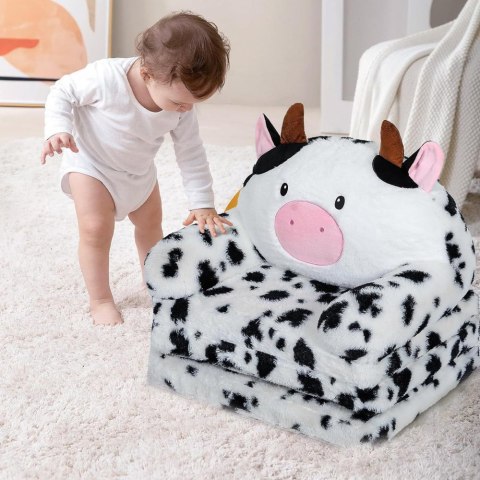 Rozkładany Fotel Dla Dziecka Krowa 3 Poziomowy Biało Czarny 50x50cm LEAN Toys