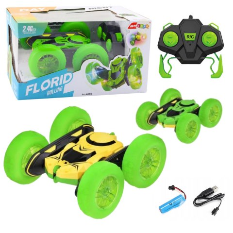 Samochód Kaskaderski Auto Zdalnie Sterowane RC 360° Zielony LEAN Toys