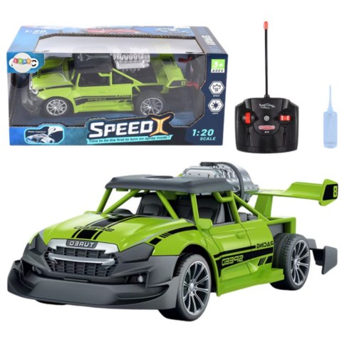 Samochód Zdalnie Sterowany RC 1:20 Światła Efekt Dymny Zielony LEAN Toys