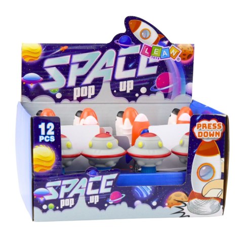 Skaczący Statek Kosmiczny Na Sprężynie Kolorowy Światła 11cm Mix LEAN