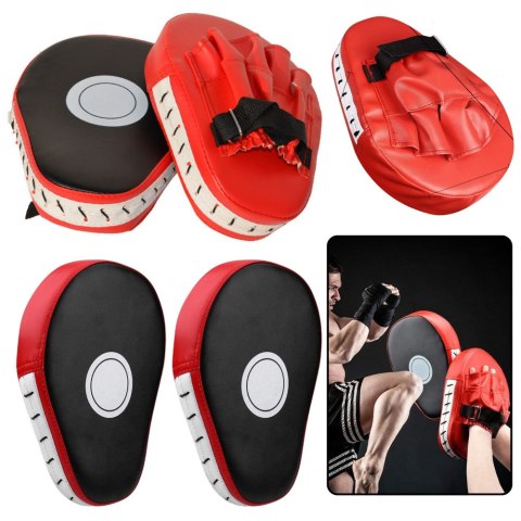 Tarcza Treningowa Rękawica Pad Kick Boxing Łapa Trenera Czerwona LEAN