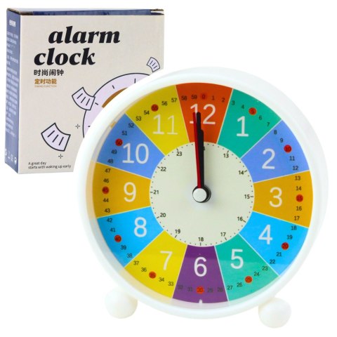 Zegar Budzik Dziecięcy Edukacyjny Kwarcowy Minuty Sekundy Kolorowy 12cm LEAN Toys