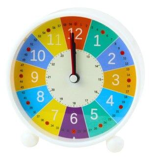 Zegar Budzik Dziecięcy Edukacyjny Kwarcowy Minuty Sekundy Kolorowy 12cm LEAN Toys