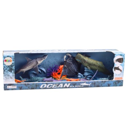 Zestaw Figurki Zwierzęta Morskie Ruchome Elementy Płaszczka LEAN Toys