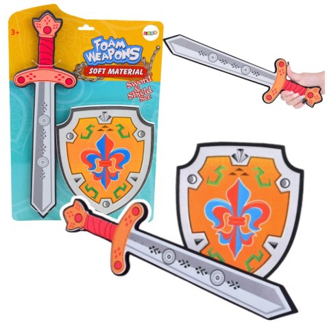 Zestaw Rycerski Tarcza Miecz Piankowe Godło Lilia 2el LEAN Toys