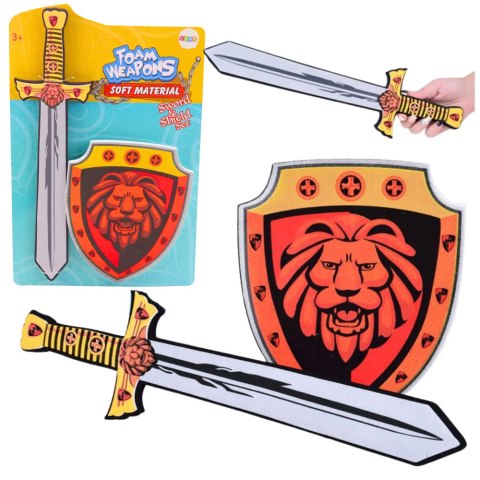 Zestaw Rycerski Tarcza Miecz Piankowe Godło Lwa 2el LEAN Toys