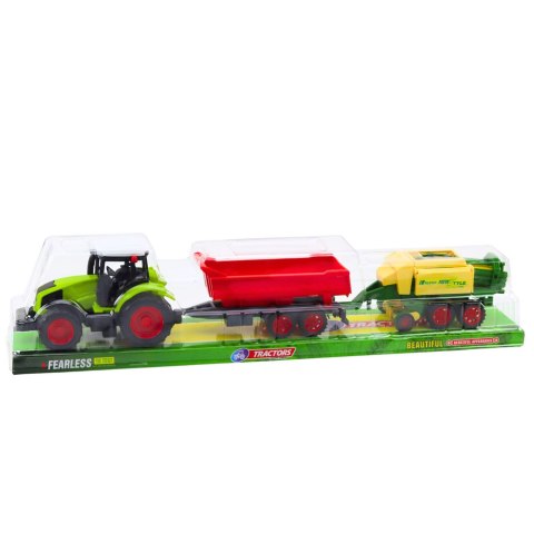 Zestaw Traktor Rolniczy Przyczepa Prasa Maszyna Rolnicza LEAN Toys