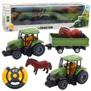 Zestaw Traktor Z Przyczepą i Koniem Zdalnie Sterowany RC LEAN Toys