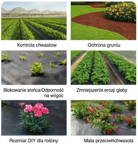 Agrotkanina czarna 1,1x50m UV 135g antychwastowa agrowłóknina + kotwy LEAN Trike