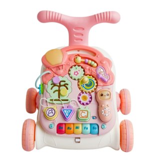 Chodzik Edukacyjny Stolik Panel Interaktywny Stolik 5w1 Różowy LEAN Toys