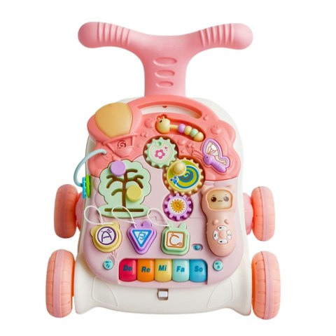 Chodzik Edukacyjny Stolik Panel Interaktywny Stolik 5w1 Różowy LEAN Toys