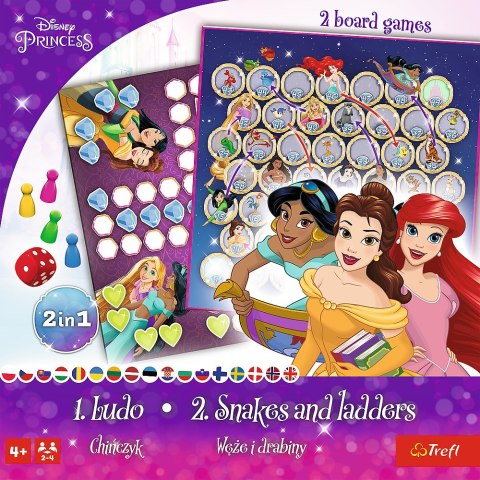 Gra 2w1 Chińczyk / Węże i drabiny - Princess Disney Princess Trefl 02418 Trefl Gry