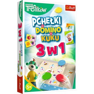 Gra 3w1 Domino Pchełki Kuku Rodzina Treflików 01921 Trefl Gry
