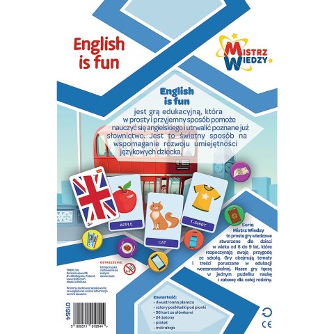 Gra Edukacyjna English is Fun z Serii Mistrz Wiedzy Trefl 01954 Trefl Gry