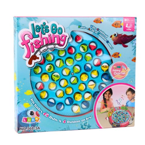 Gra Interaktywna Zręcznościowa Na Baterie Łowienie Rybek Niebieska LEAN Toys