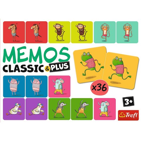 Gra Memos Classic i Plus, Ruch i dźwięk - zwierzaki Trefl 02271 Trefl Gry