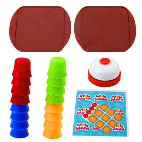 Gra Zręcznościowa 2w1 Mole Maze Szybkie Kubeczki Kółko i Krzyżyk LEAN Toys