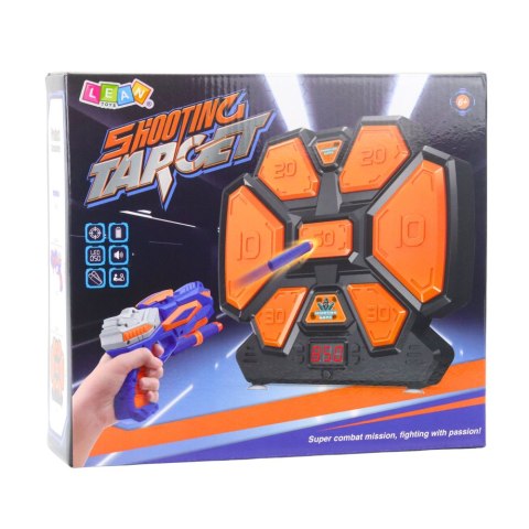 Gra Zręcznościowa Pistolet Strzałki Piankowe Tarcza Elektroniczna Licznik LEAN Toys