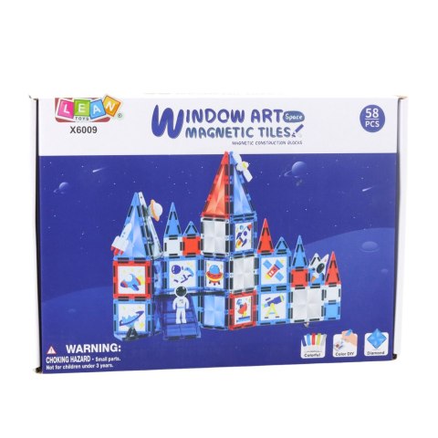 Klocki Konstrukcyjne Magnetyczne Okienka Kosmiczne 58 el. LEAN Toys