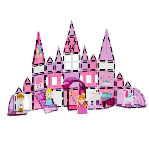 Klocki Magnetyczne Okienka Dla Dziewczynki Różowe 58 el. LEAN Toys