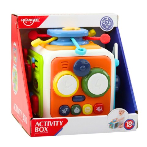 Kostka Interaktywna Sorter Edukacyjna Sensoryczna Dźwięki Kolorowa LEAN Toys