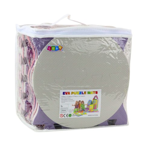 Miękkie Puzzle Mata Edukacyjna Kojec Pianka EVA Różowe Fioletowe 25szt LEAN Toys