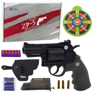 Rewolwer ZP-5 Naboje Piankowe Kulki Wodne Hydrożelowe Tarcza Kabura LEAN Toys
