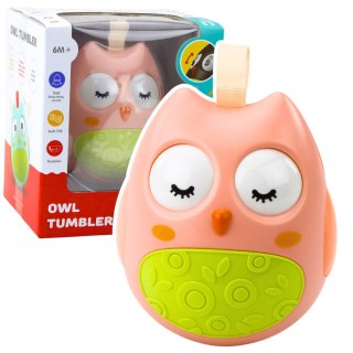 Sowa Wańka-Wstańka Dla Niemowląt Dźwięk Dzwoneczków Różowa LEAN Toys