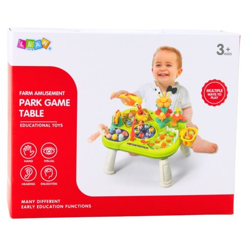 Stoliczek Edukacyjny Interaktywny Ogród Gra Whack A Mole Łowienie Rybek LEAN Toys