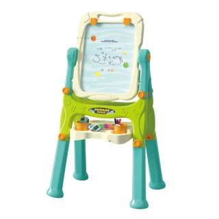Tablica Edukacyjna Dwustronna Na Stelaże Akcesoria Zielona 3w1 LEAN Toys