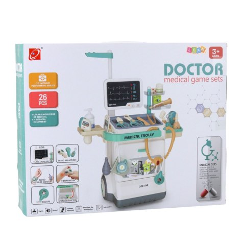 Zestaw Doktora Akcesoria Medyczne RTG EKG Światła Dźwięki 26 el. LEAN Toys