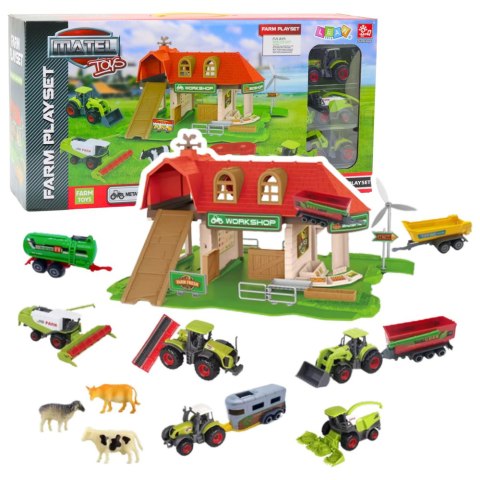 Zestaw Farma Stodoła Traktory Figurki Zwierzęta 42 el. LEAN Toys