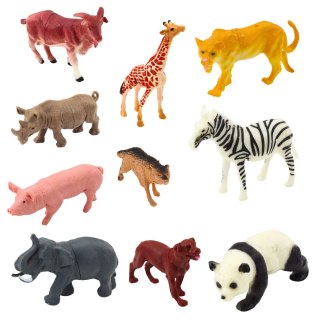 Zestaw Figurek Domowe Dzikie Zwierzęta Rośliny Kufer 58el LEAN Toys