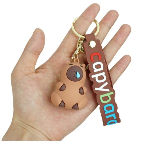 Brelok Figurka Kapibara Brązowa Zawieszka Karabińczyk Kółko LEAN TOYS