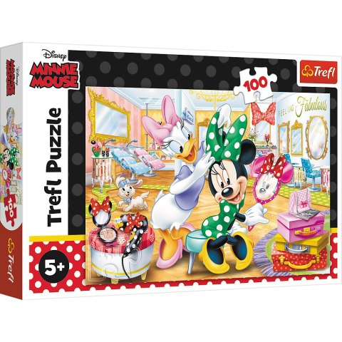 Puzzle - 100 - Minnie w salonie kosmetycznym - Disney Minnie