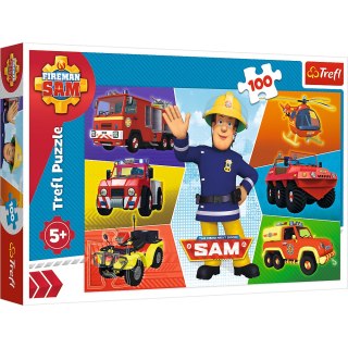 Puzzle - 100 - Pojazdy Strażaka Sama - Prism A and D Fireman Sam 16354 Trefl Puzzle