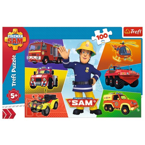 Puzzle - 100 - Pojazdy Strażaka Sama - Prism A and D Fireman Sam 16354 Trefl Puzzle