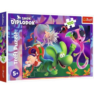 Puzzle - 100 - Smok Diplodok i przyjaciele - Human Film Smok Diplodok