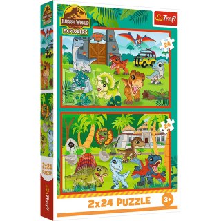 Puzzle - 2x24 - Małe dinozaury - Universal Jurassic World Trefl 34437 Trefl Puzzle