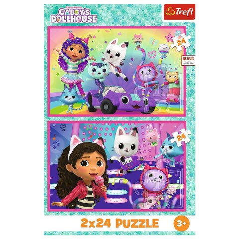 Puzzle - 2x24 - Zabawy z Gabby - Universal Gabbys Dollhouse Trefl 34433 Trefl Puzzle