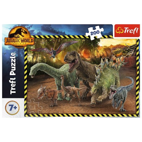 Puzzle - 200 - Dinozaury z Parku Jurajskiego Jurassic World 13287 Trefl Puzzle