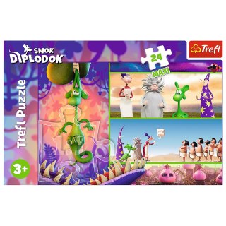 Puzzle - 24 Maxi - Ciekawski Smok Diplodok - Human Film Smok Diplodok 14376 Trefl Puzzle