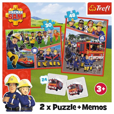 Puzzle - 2w1 + memos - Drużyna Strażaka Sama Trefl 93334 Trefl Puzzle