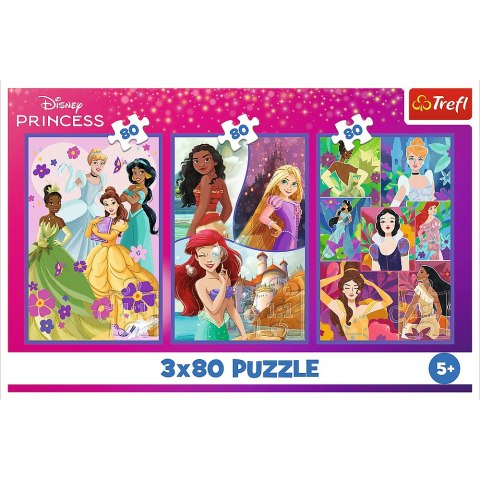 Puzzle - 3x80 - Księżniczki przyjaciółki - Disney Princess Trefl 34884 Trefl Puzzle