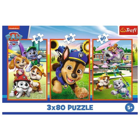 Puzzle - 3x80 - Psia zgraja Psi Patrol Trefl 34886 Trefl Puzzle