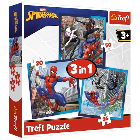 Puzzle 3w1 - Pajęczy przyjaciele - Disney Marvel Spiderman Trefl 34874 Trefl Puzzle