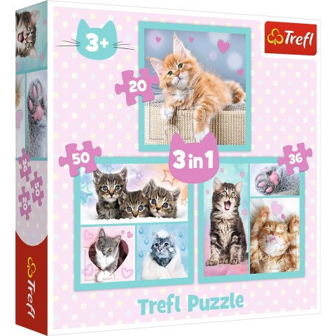 Puzzle - "3w1" - Słodkie zwierzaki Trefl 34862 Trefl Puzzle