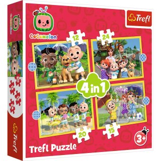 Puzzle - "4w1 (12, 15, 20, 24)" - Cocomelon, Poznaj bohaterów Trefl 34647 Trefl Puzzle