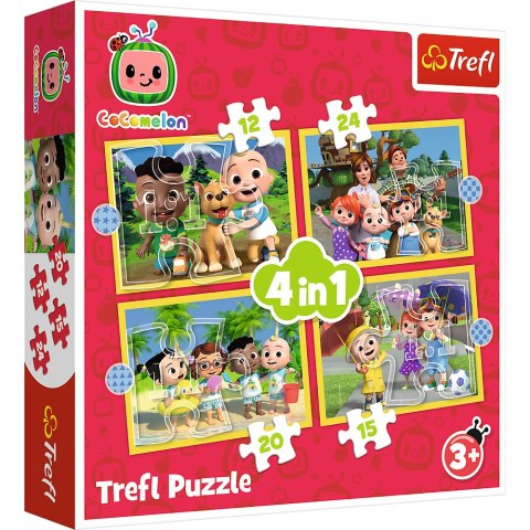 Puzzle - "4w1 (12, 15, 20, 24)" - Cocomelon, Poznaj bohaterów Trefl 34647 Trefl Puzzle